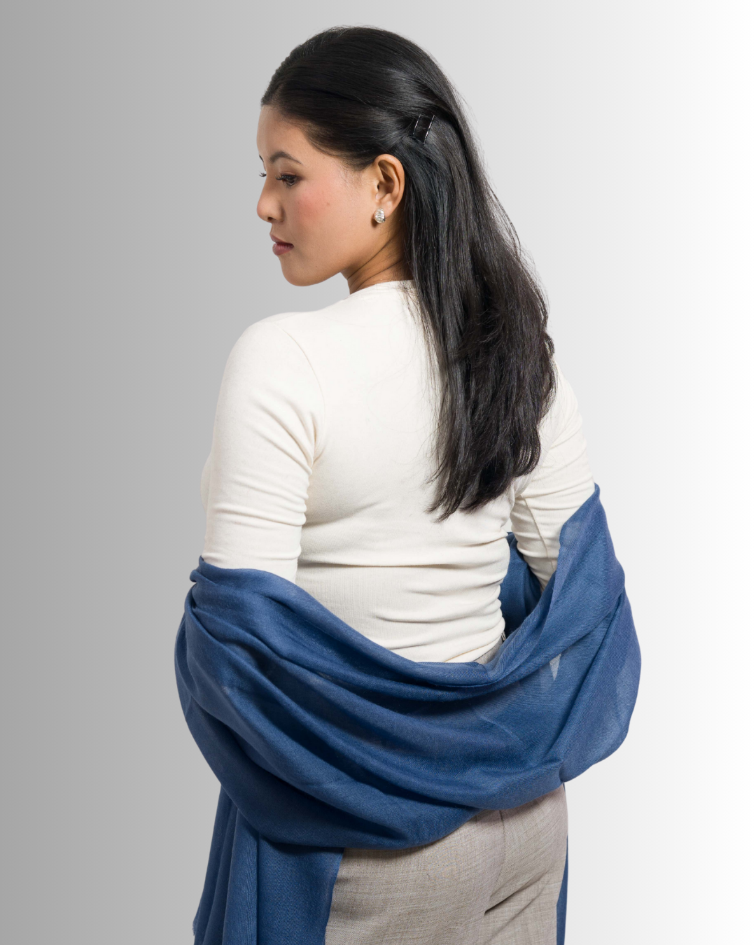 Misty Grey Blue - Himalaya Pashmina